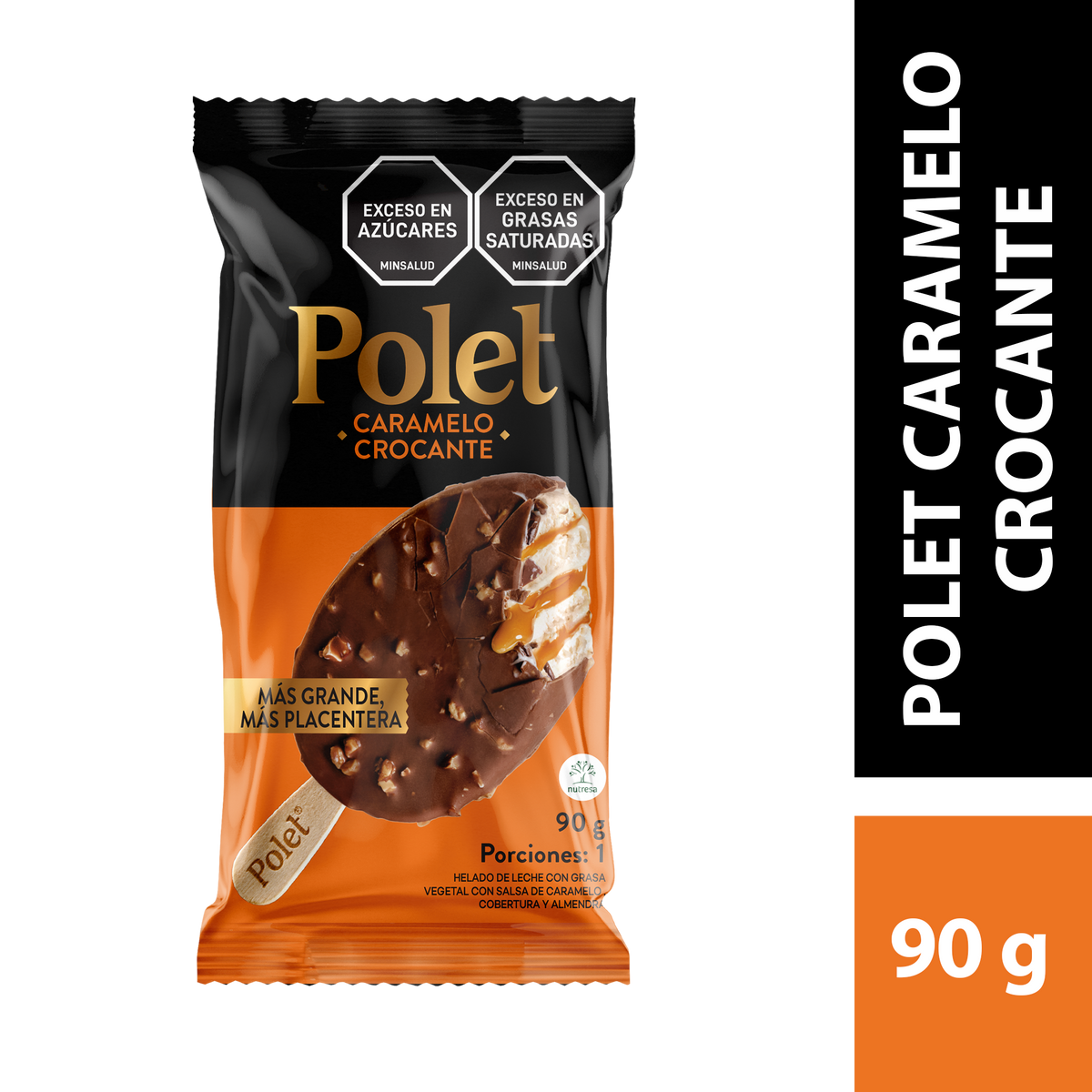 Polet Paleta Caramelo Crocante Caja x12un x90g