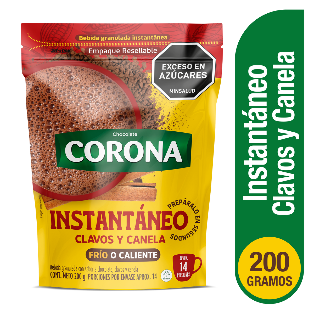 Corona Chocolate Instantáneo Clavos y Canela x 200g