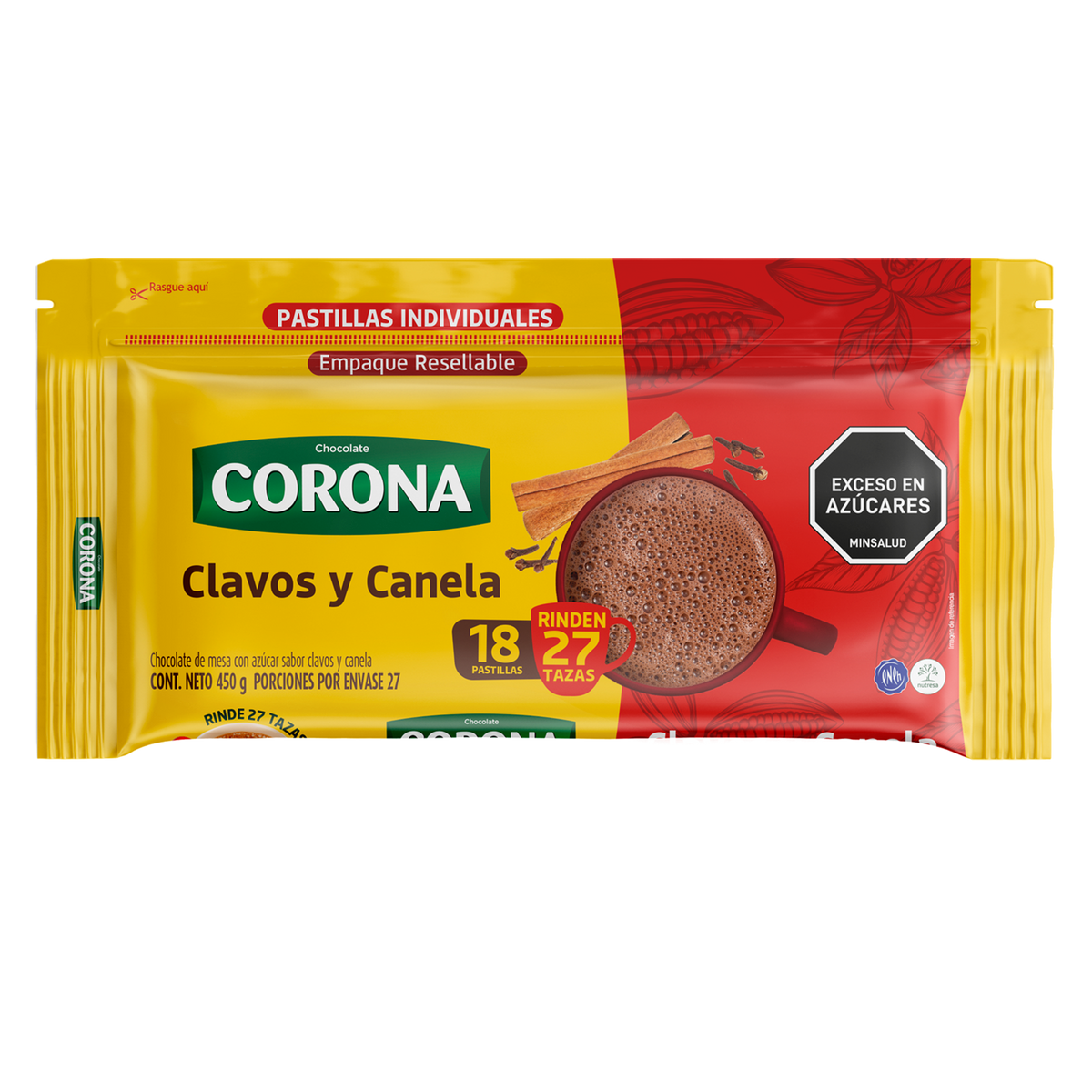 Corona Chocolate Clavos y Canela x 450g