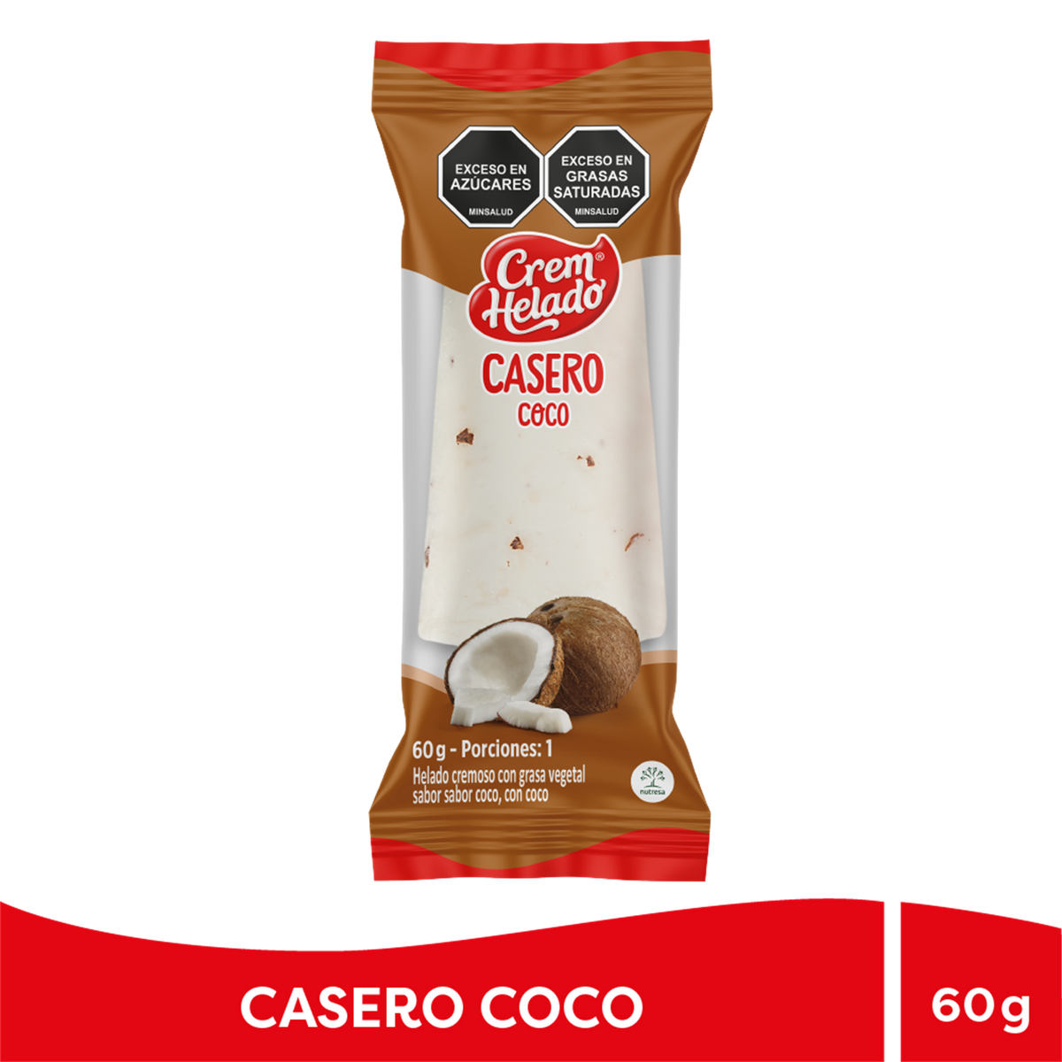 Crem Helado Casero Coco Caja x 25 Un x60g