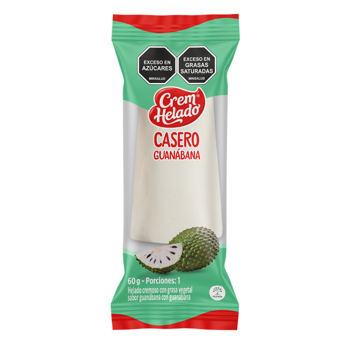 Crem Helado Casero Guanábana Caja x 25 Un x 60 g