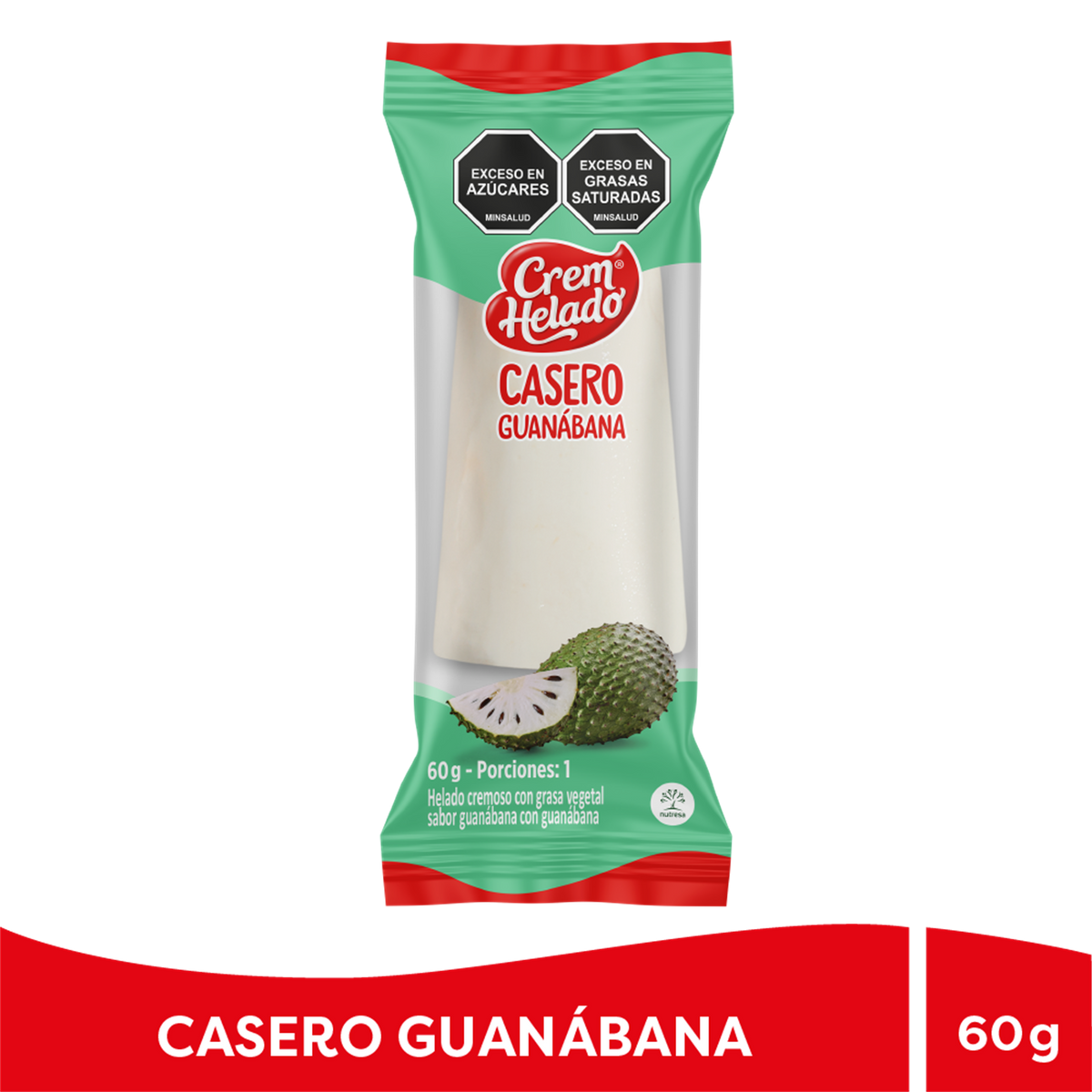Crem Helado Casero Guanábana Caja x 25 Un x 60 g
