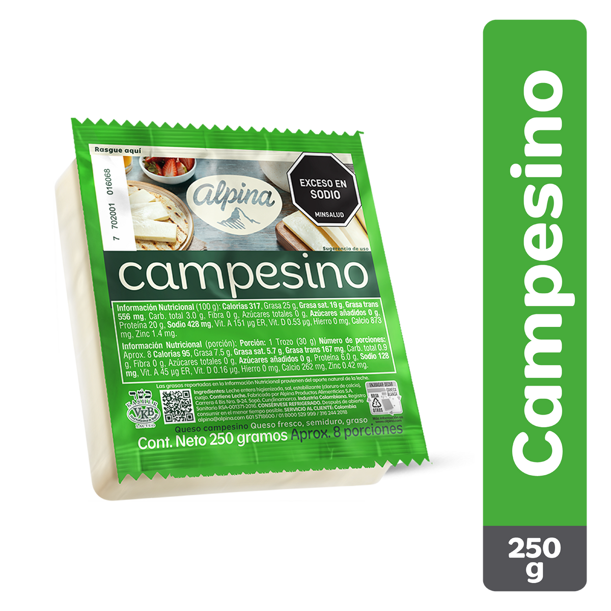 Alpina Queso Campesino x 250 g
