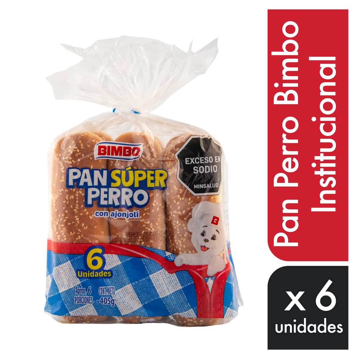 Bimbo Pan Perro Institucional x 6 un