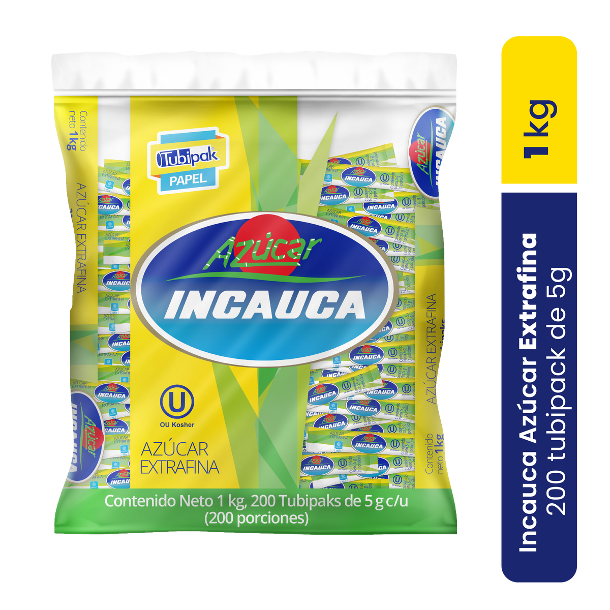 Incauca Azúcar Refinada Tubipak Papel x 5 g