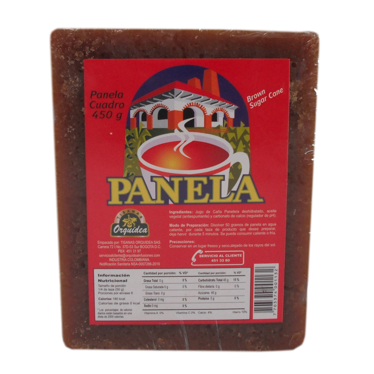 Orquídea Panela Cuadro x 450 g