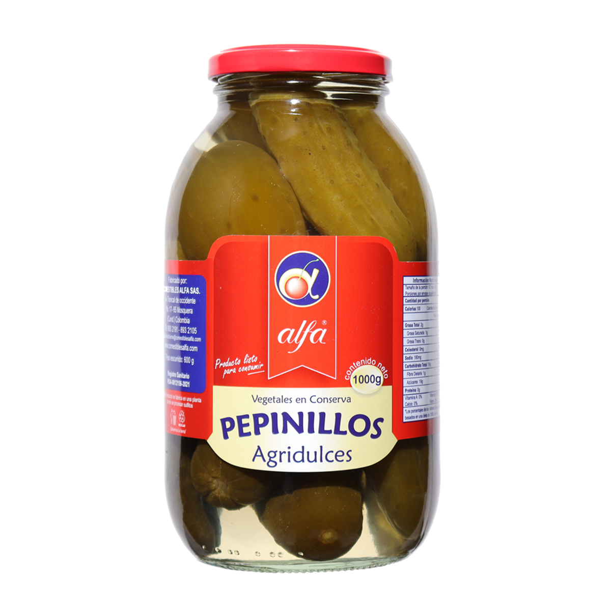 Alfa Pepinillos En Vinagre x 1000 g