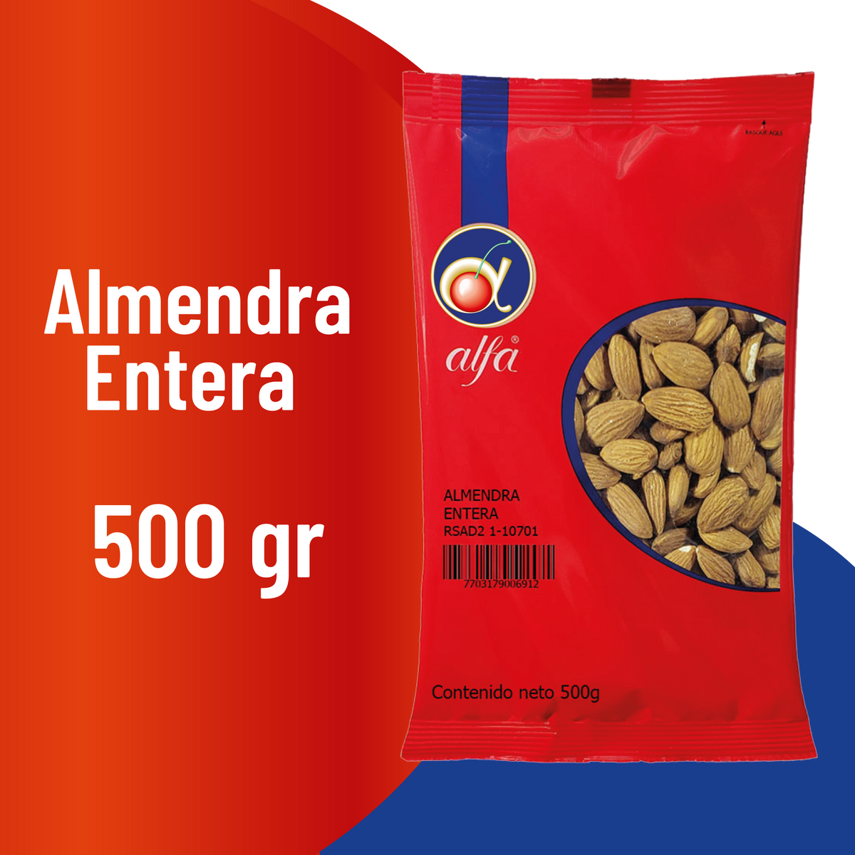 Alfa Almendra Entera x 500 g