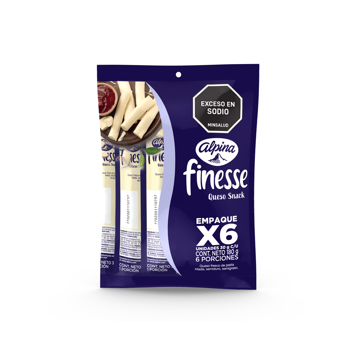 Finesse Queso Alpina Snack 30 g x 6 un