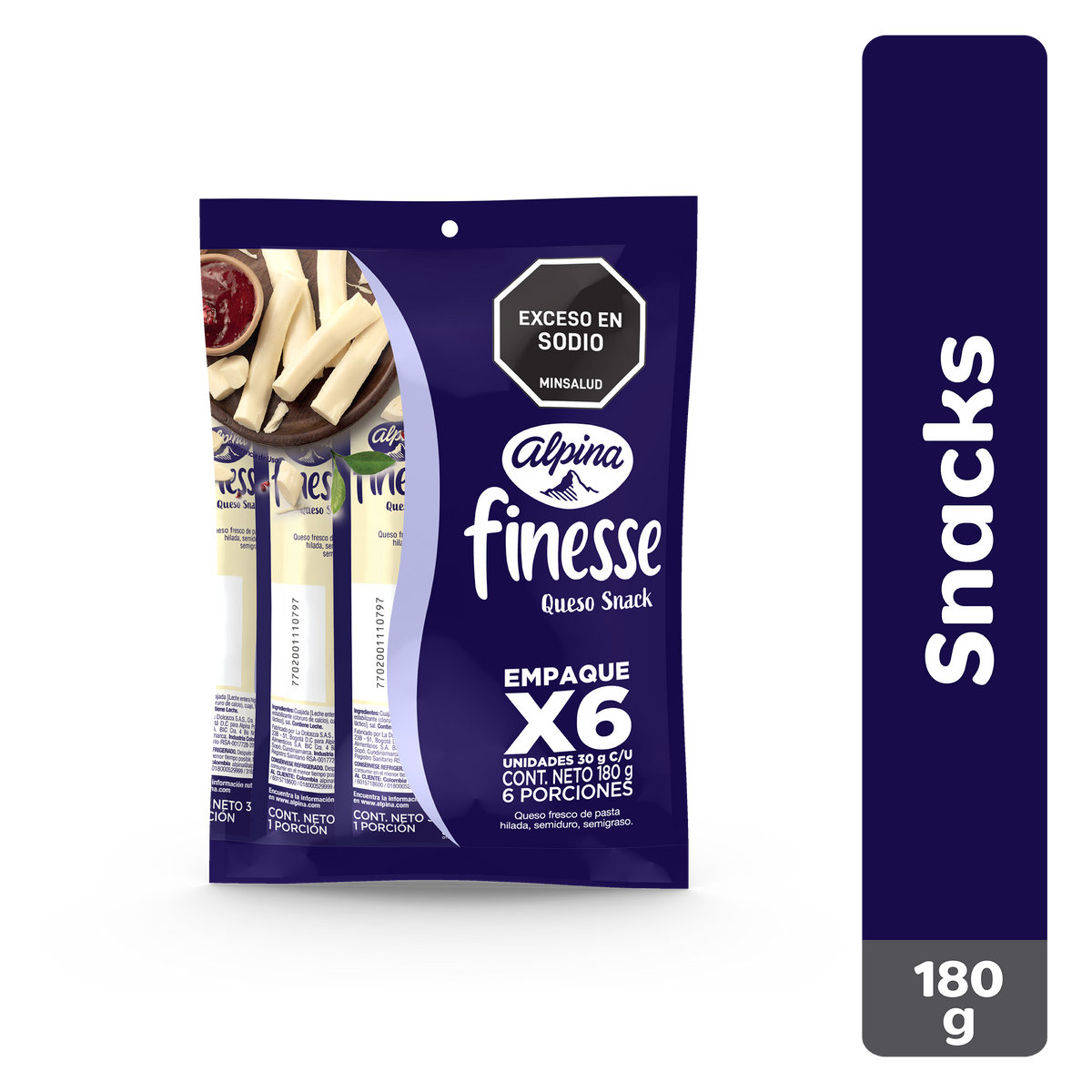 Finesse Queso Alpina Snack 30 g x 6 un