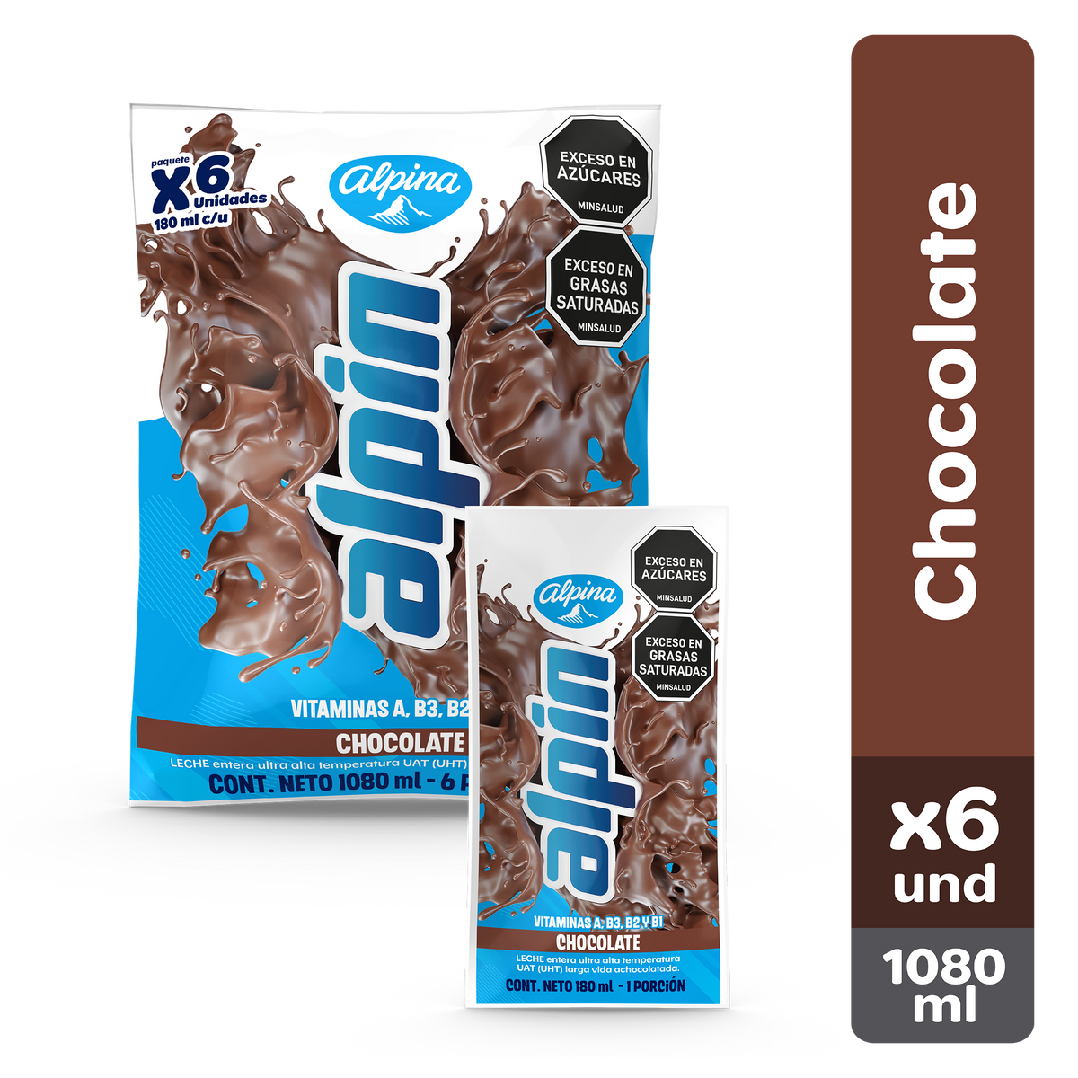 Alpina Multipack Alpin Chocolate Bolsa 180 ml x 6 un