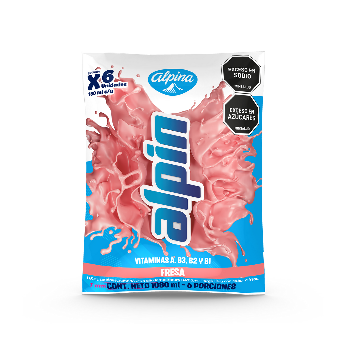 Alpina Multipack Alpin Fresa Bolsa 180 ml x 6 un