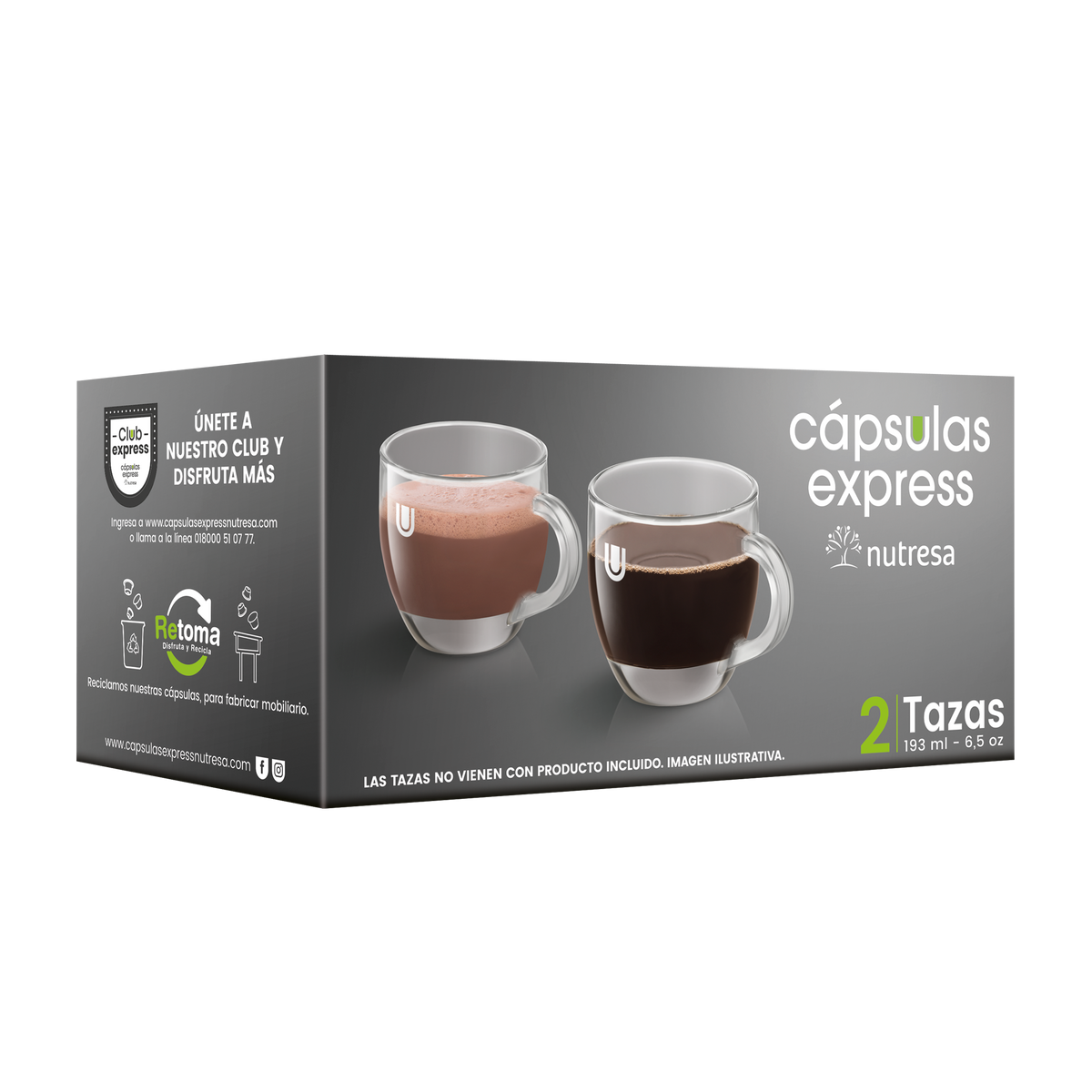 Kit 2 Tazas gandes Cen 193ml