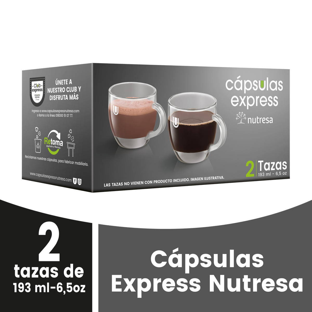 Kit 2 Tazas gandes Cen 193ml