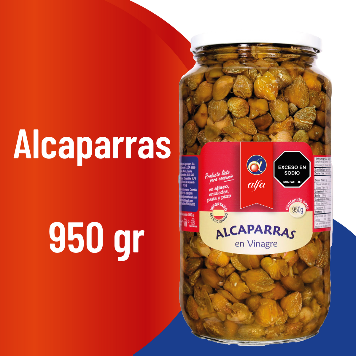 Alfa Alcaparras En Vinagre Alfa 950Gr