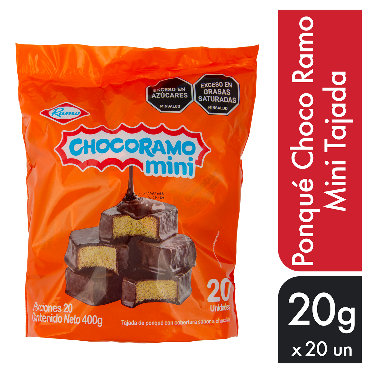 Ramo Ponque Choco Mini Tajada 20 g x 20 un