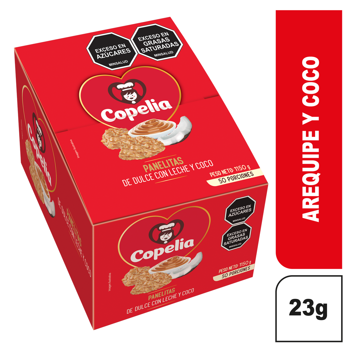 Cope a Panelita Arequipe Y Coco Plegadiza x 50 Und x 23g