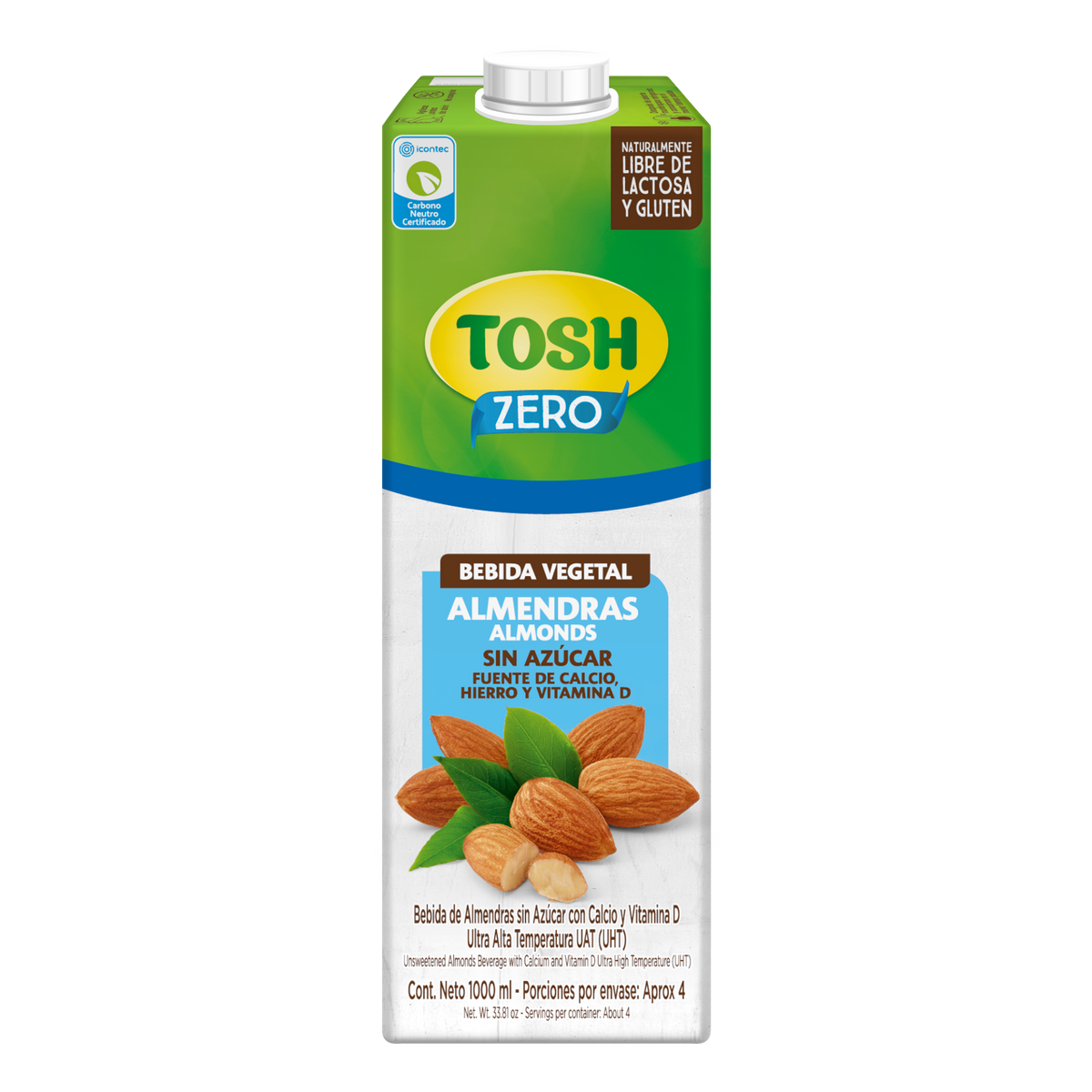 Tosh Bebida Almendra Sin Azucar 1 litro Caja x 12