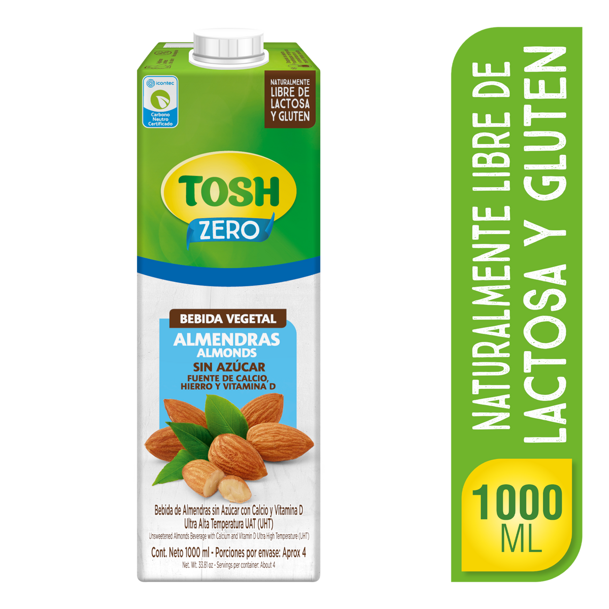 Tosh Bebida Almendra Sin Azucar 1 litro Caja x 12