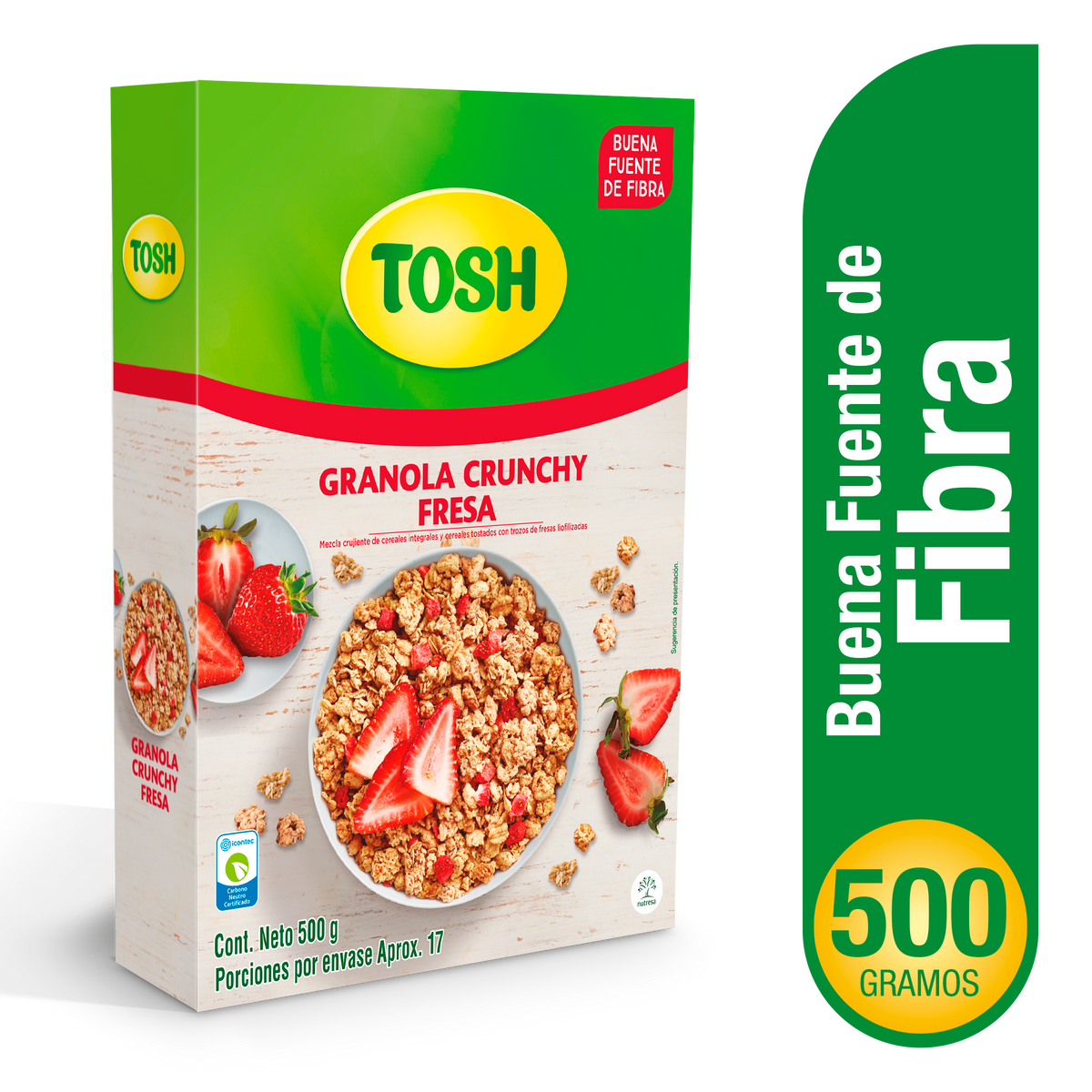 Tosh Cereal Fresa x 7 Cajas x 500 g Nueva Formula
