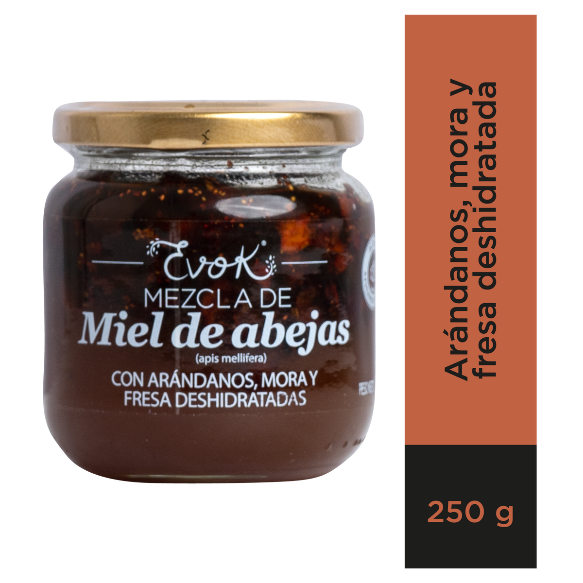 Evok Miel Fruta Arándanos Mora Fresa x 250 g