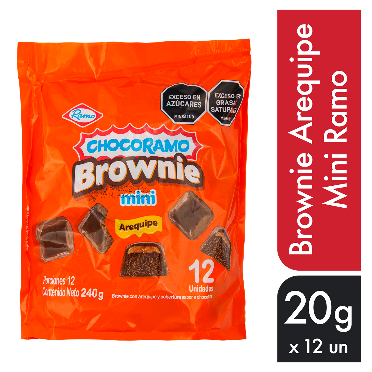 Ramo Brownie Arequipe Mini 20 g x 12 un