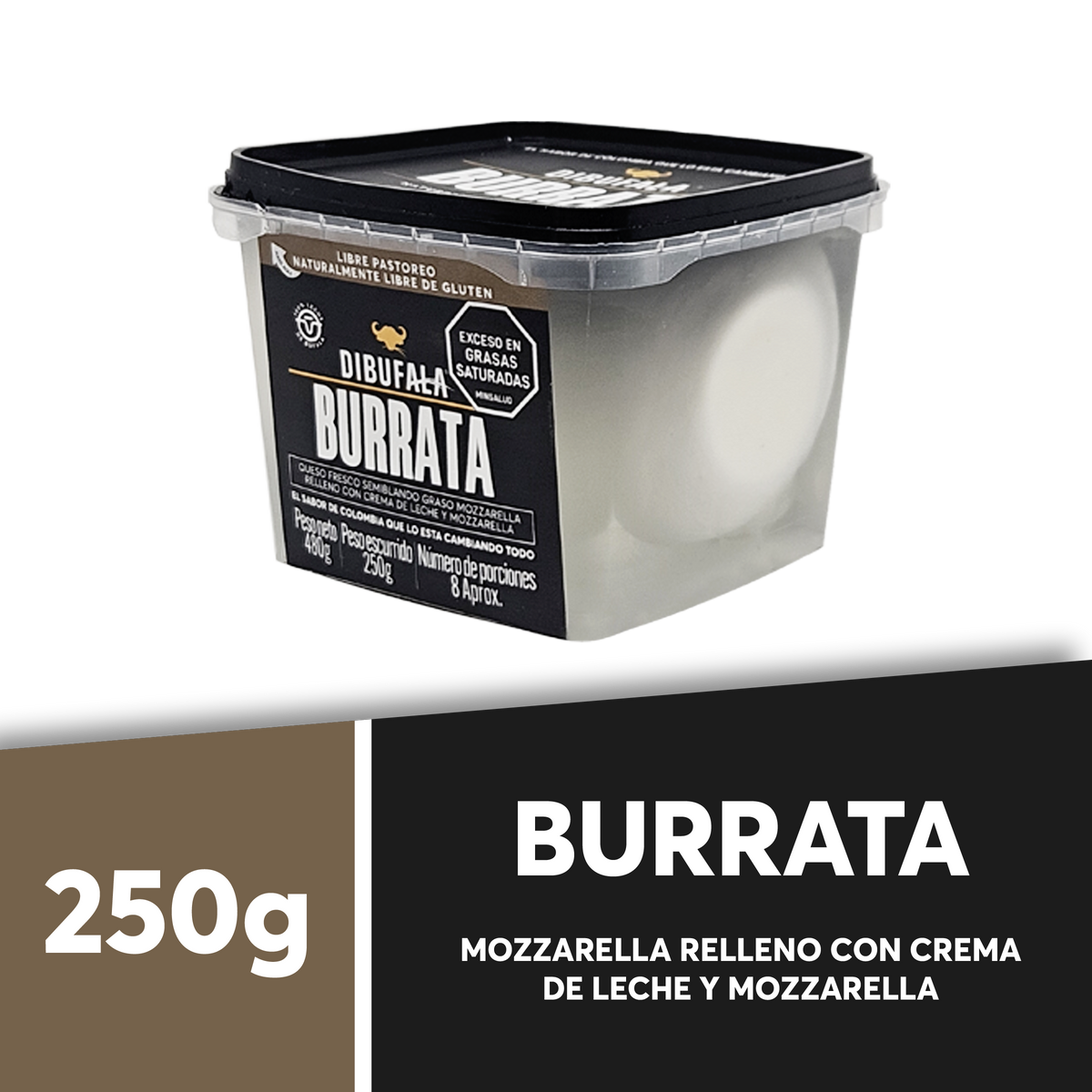 Queso burrata Dibufala x 2 unidades x 480 gramos