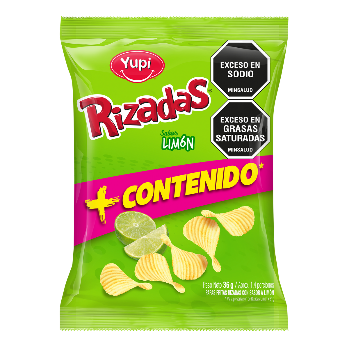 Rizadas Limon Extracontenido 8 Und x 36g