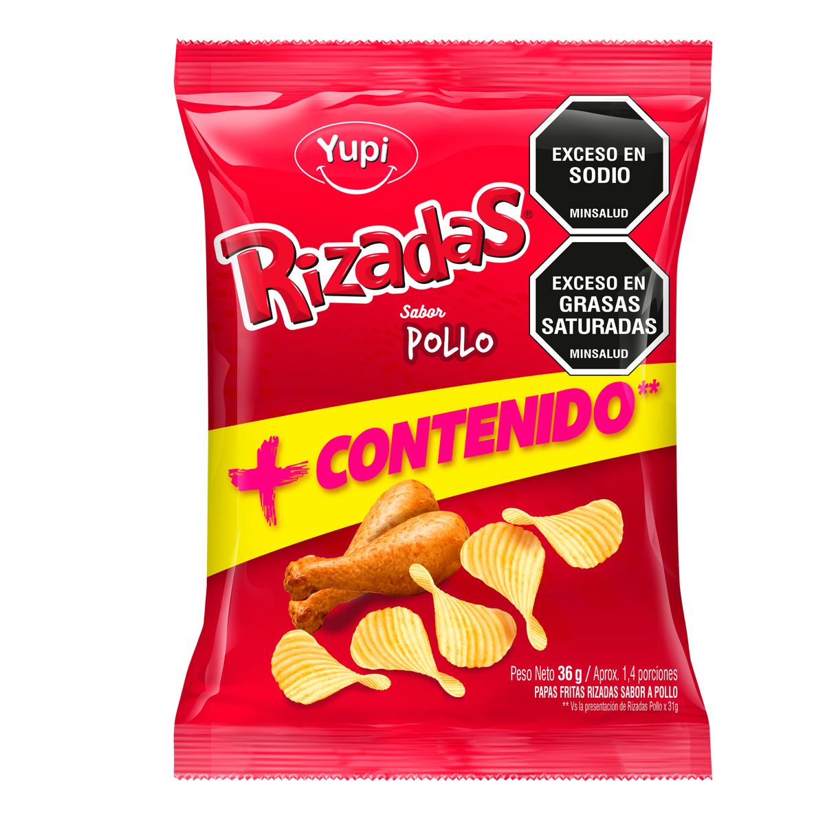 Rizadas Pollo Extracontenido 8 und x 36g