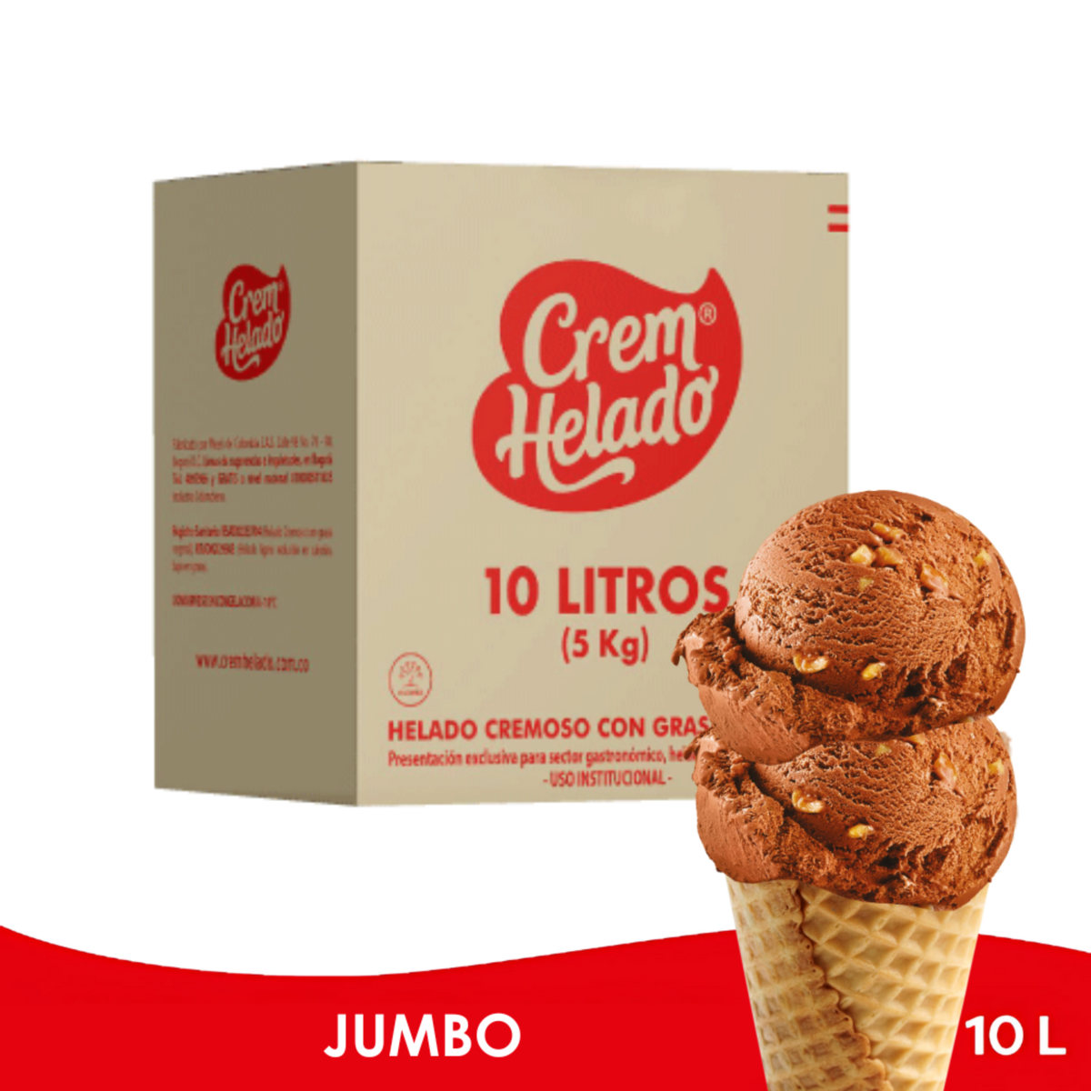 Crem Helado Jumbo Tarro x 10 L