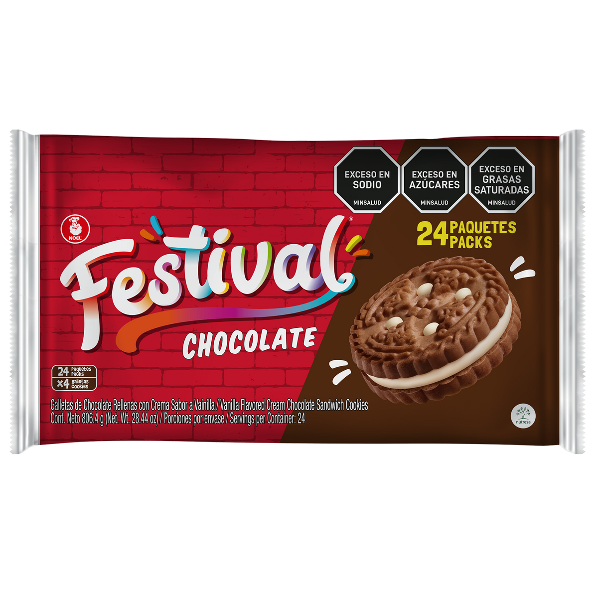 Festival Galleta Chocolate Bolsa x 24 pq x 4 un