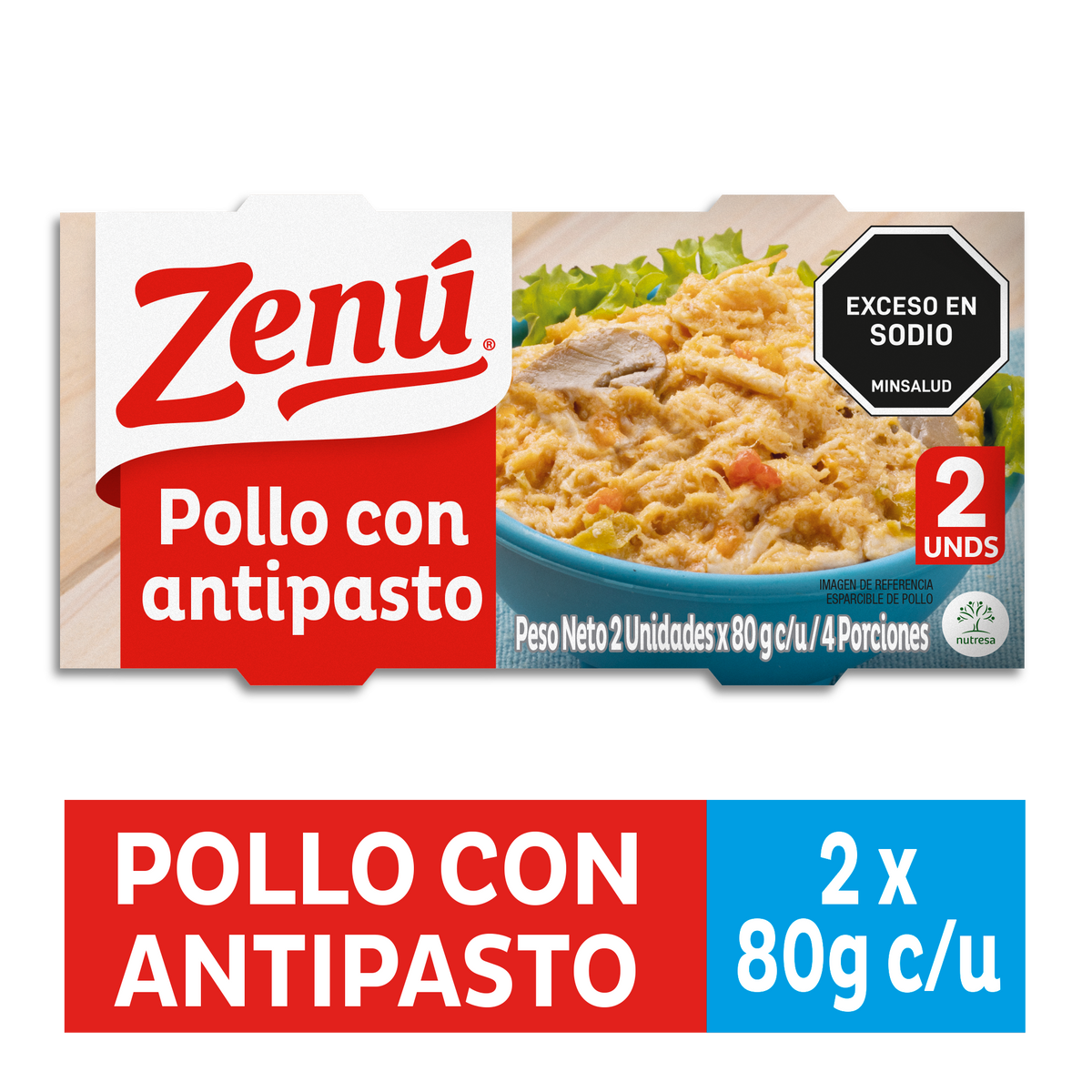 Alimentos Carnicos Pollo Antipasto Zenu 80G 2 Un