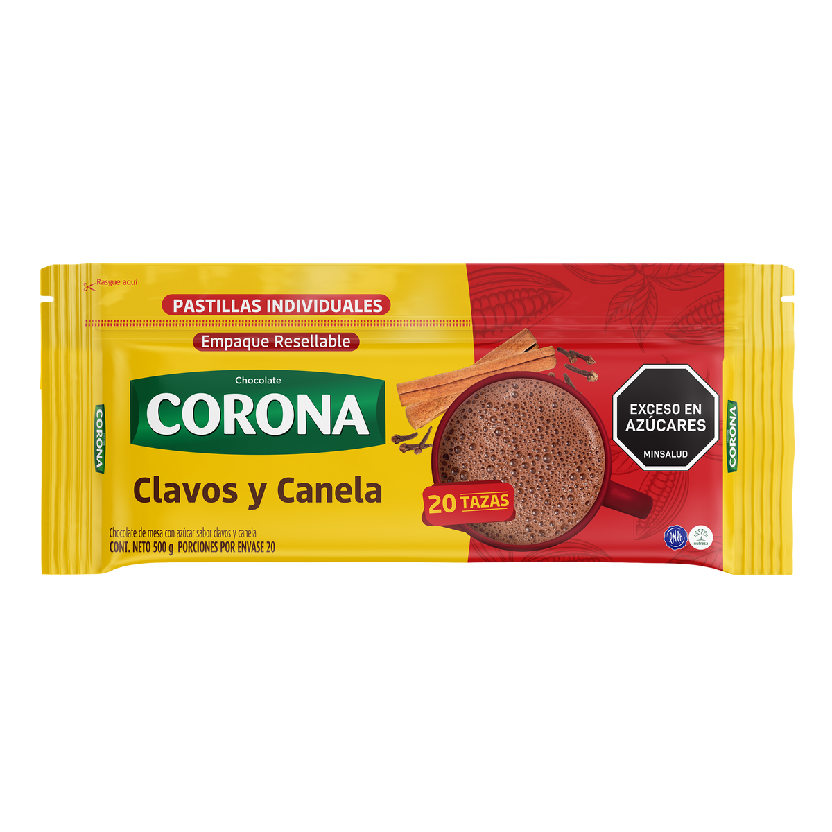 Corona Chocolate clavos y canela 20 Pastillas x 500 g