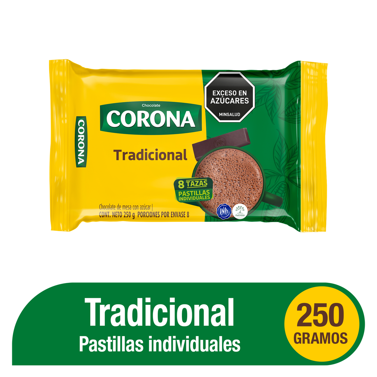 Corona Chocolate 8 Pastillas x 250 g