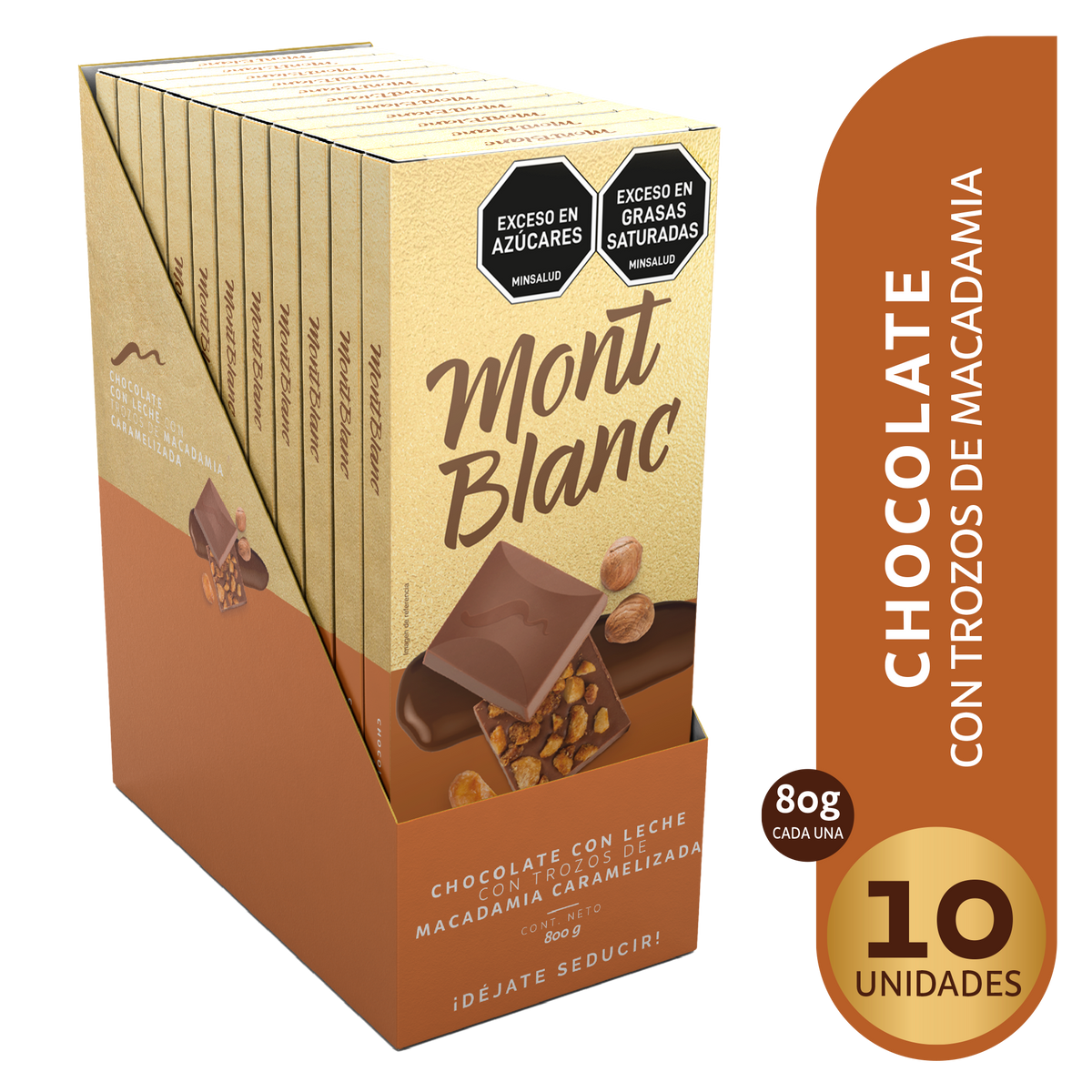 Montblanc Golosina Macadamia Leche Plegadiza x 80g