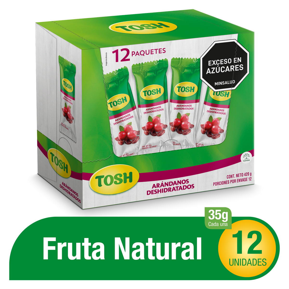 Tosh Pasabocas Arandanos x Plegadiza x 12 Un x 35 g Novaventa