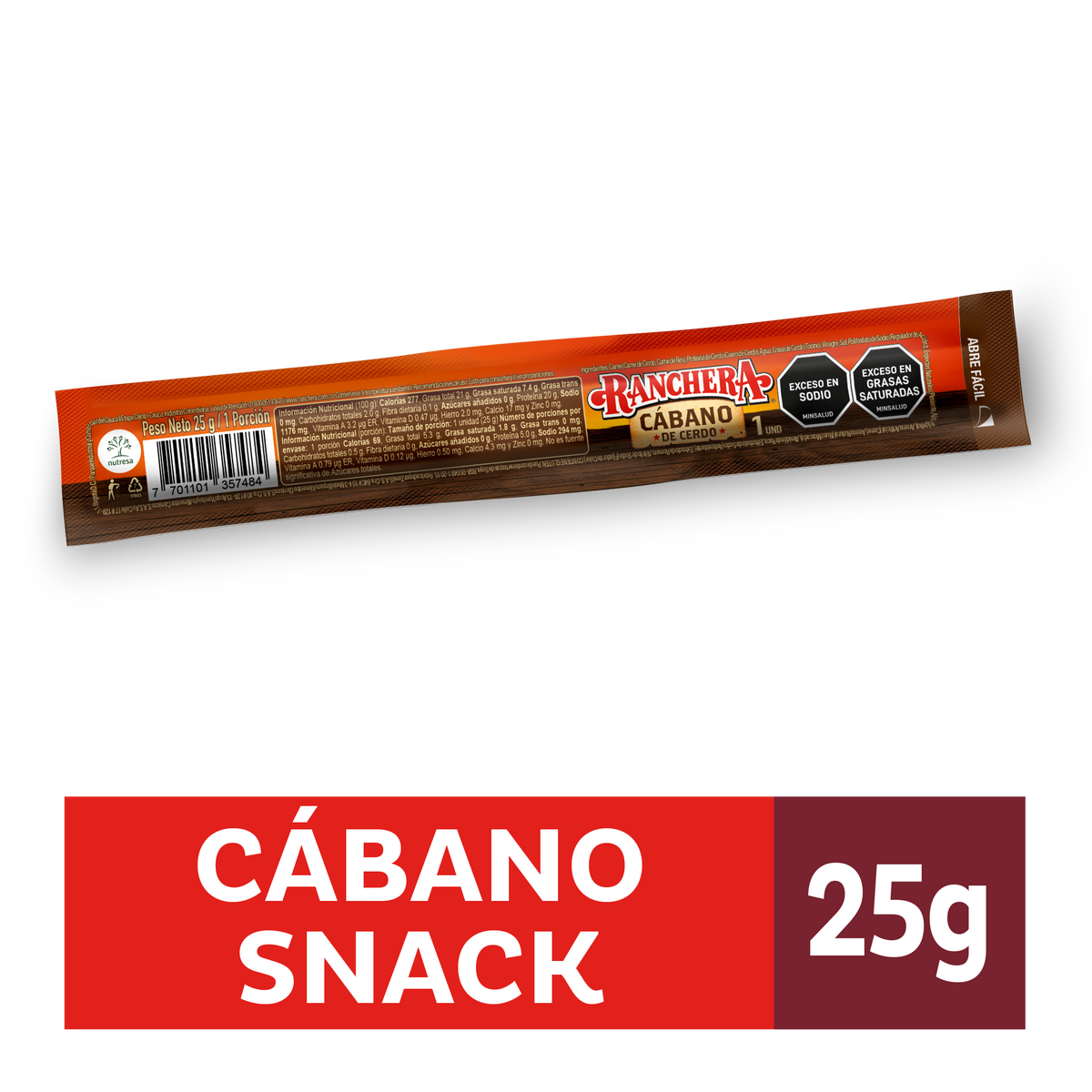 Alimentos Carnicos Cabano Ranchera 25G