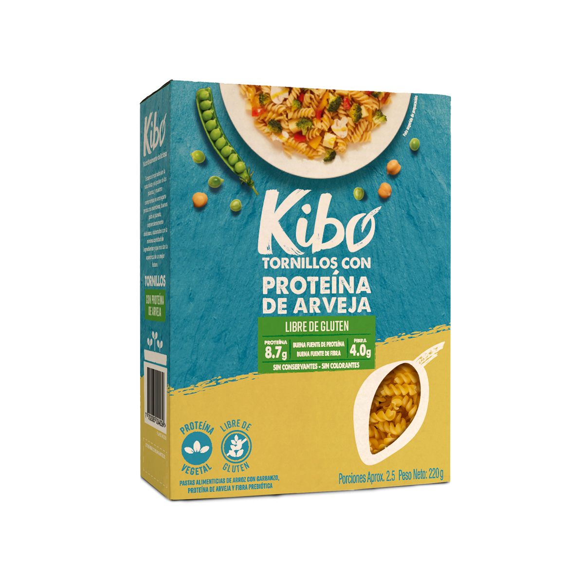 Kibo Tornillos Arveja Sin Gluten x 220 g