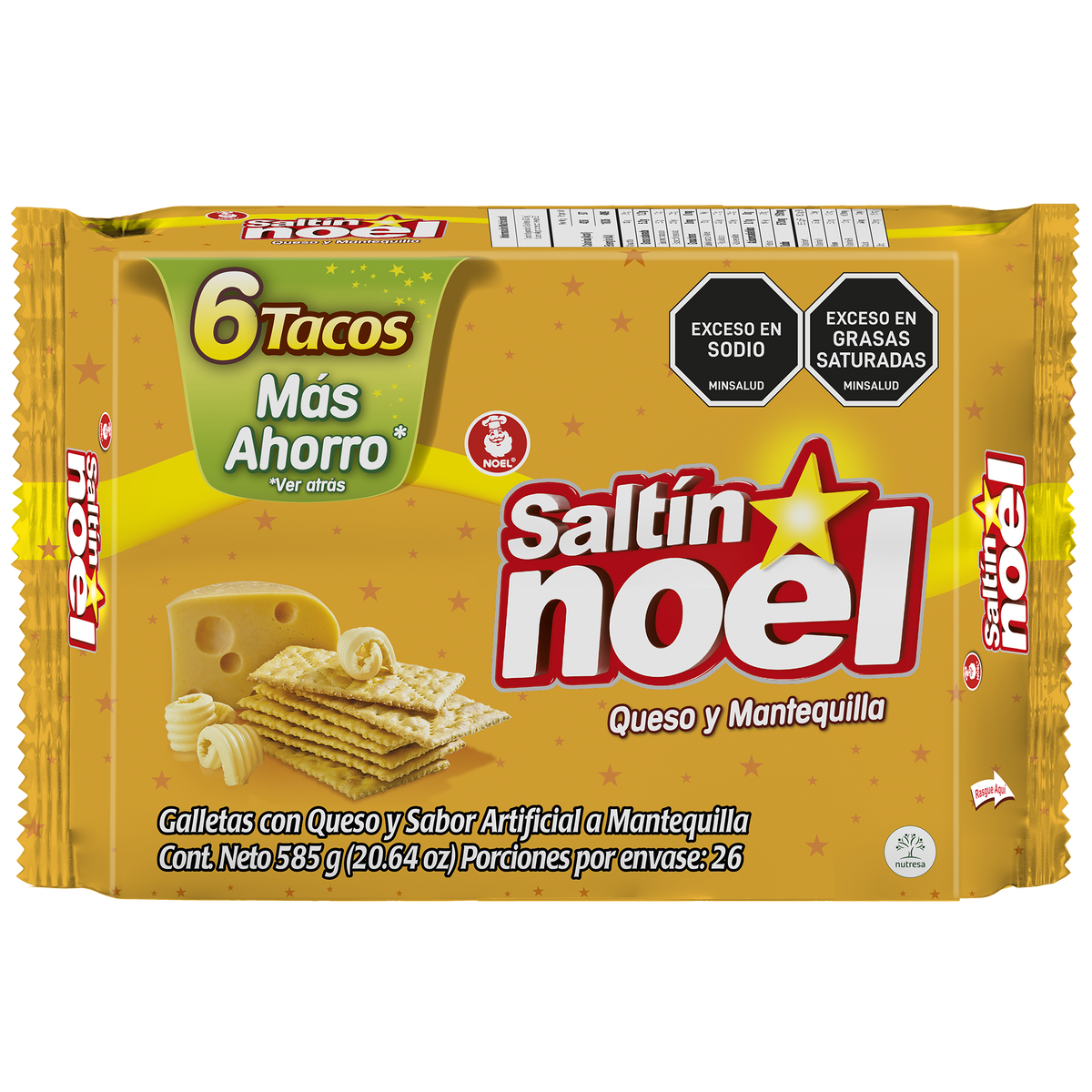 Saltin Noel Galleta Saltin Noel Queso Mantequilla Taco x 6 585 g