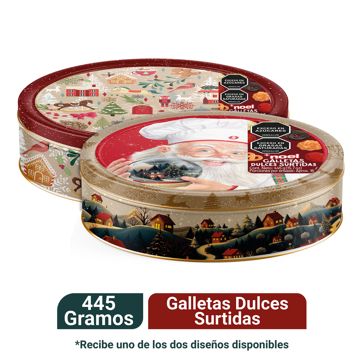 Noel Galleta Navidad Cofre Circular XL por 445 gramos