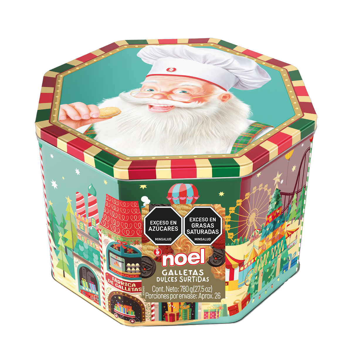 Noel Galleta Navidad Cofre Tambor por 780 gramos