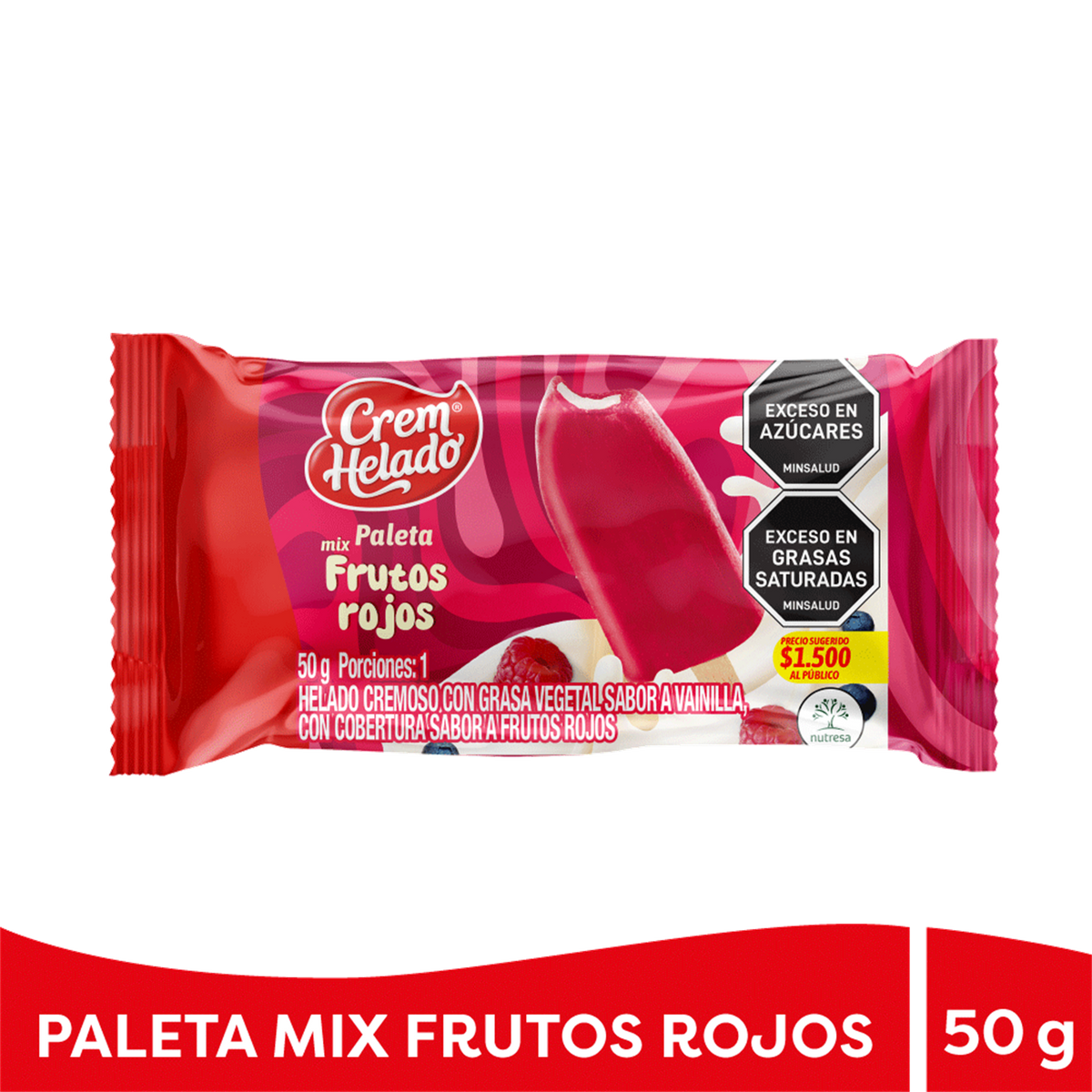 Crem Helado Paleta Mix Caja x 60 Un x 50 g