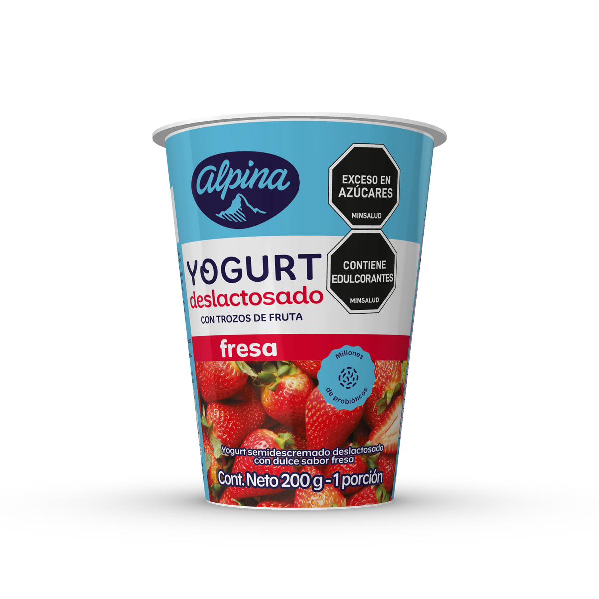 Alpina Yogurt Deslactosada Fresa Vaso 200 g