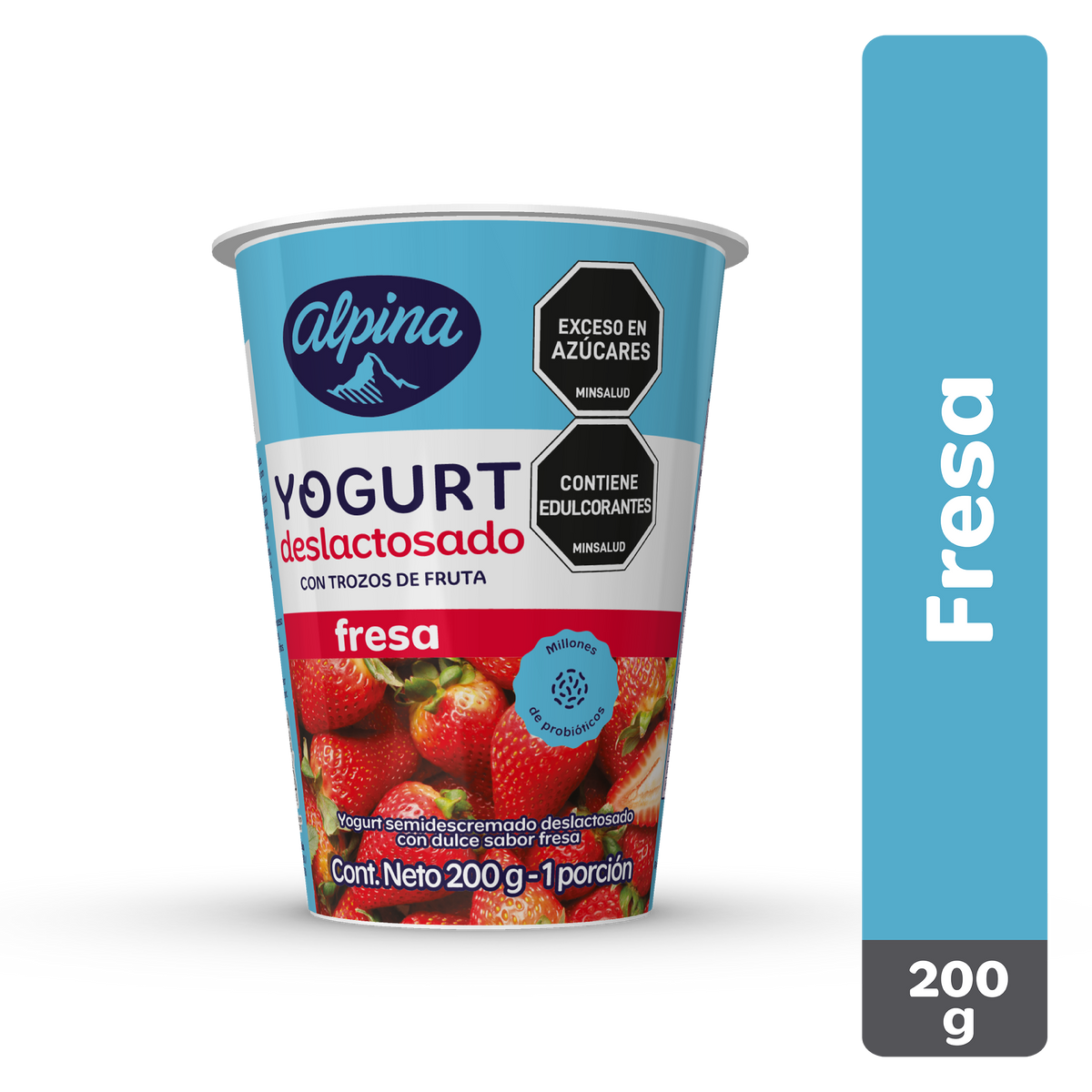 Alpina Yogurt Deslactosada Fresa Vaso 200 g