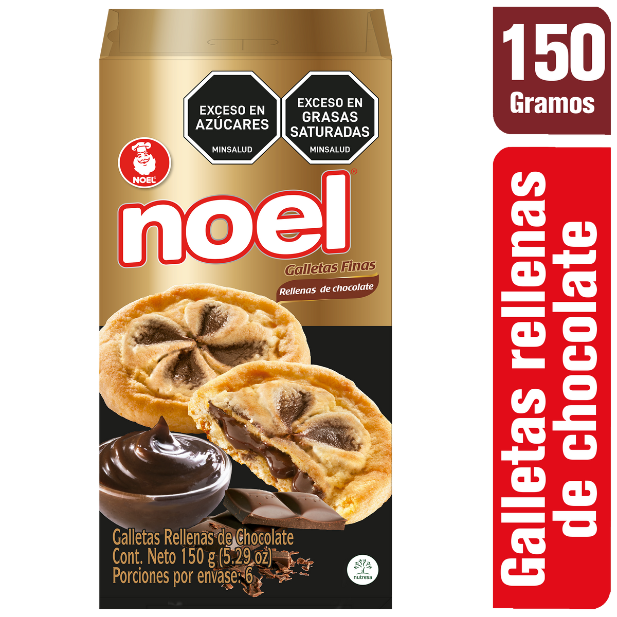 Noel Galleta Rellena Chocolate plegadiza x 150 g