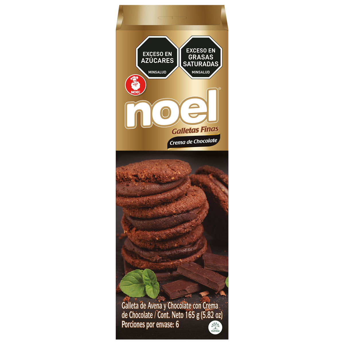 Noel Galleta Avena Crema Chocolate plegadiza x 165 g