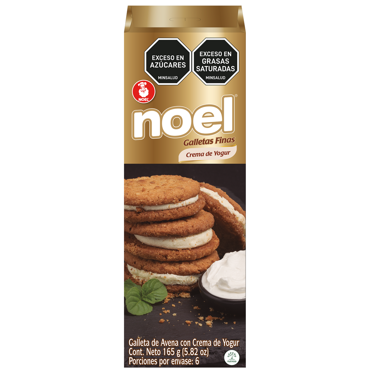 Noel Galleta Avena Crema Yogurt plegadiza x 165 g