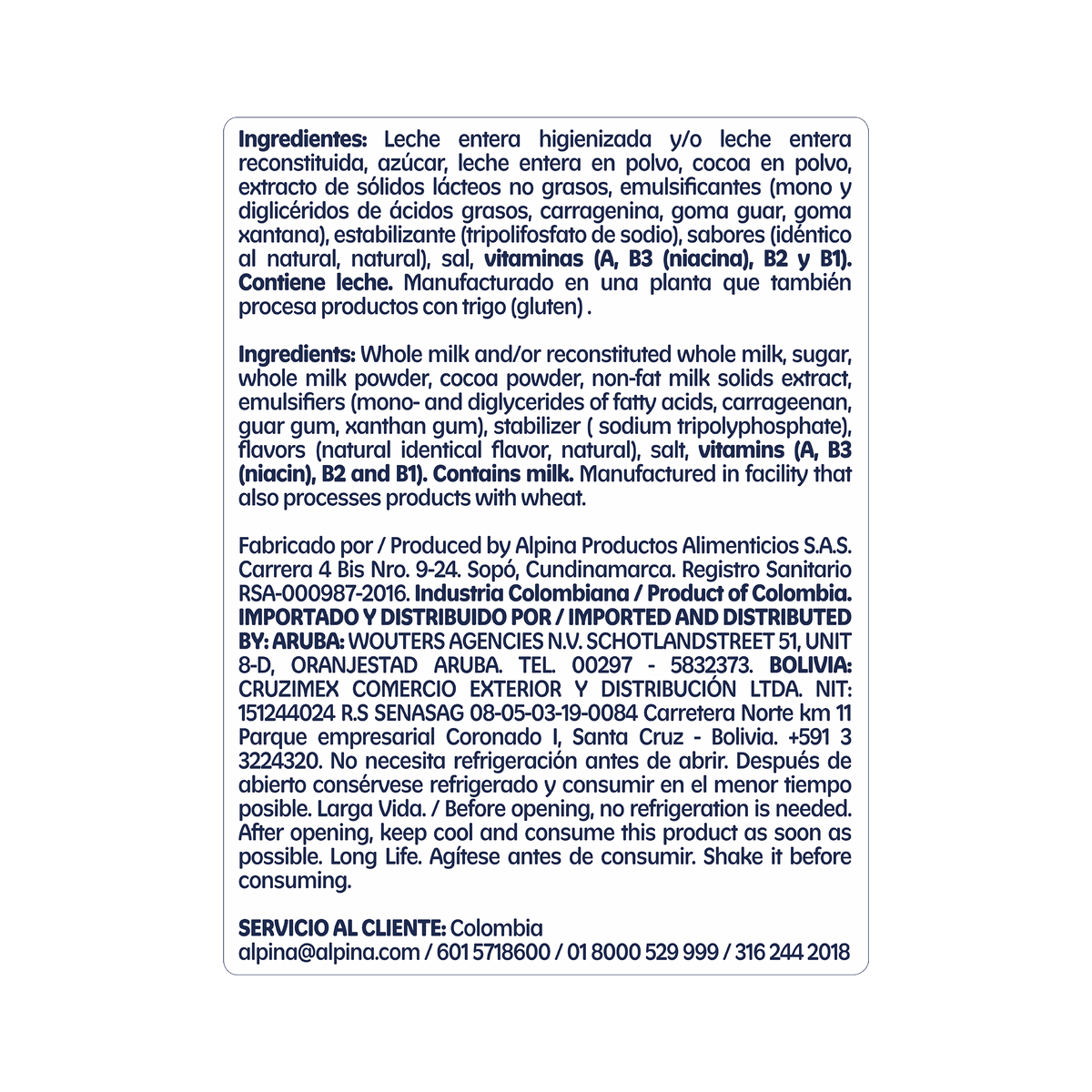 Alpina Alpin Sabor Chocolate Botella 300 ml