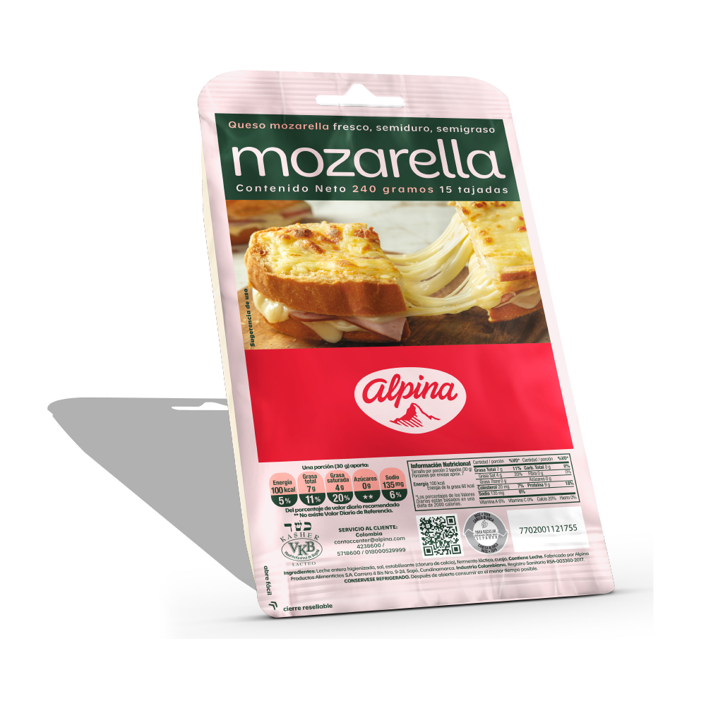 Alpina Queso Mozarella 15 un x 240 g