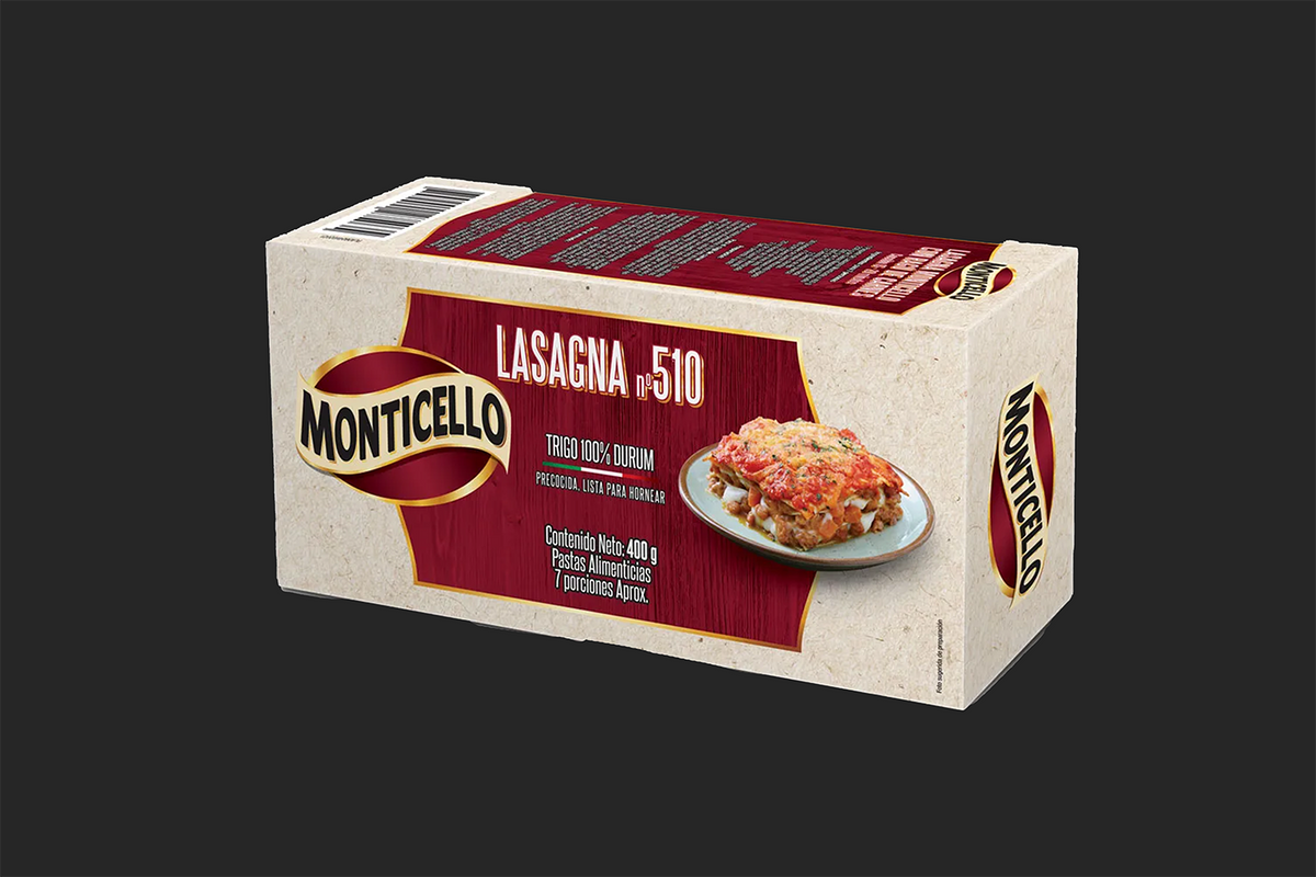 Monticello Lasagna Precocida x 400 g